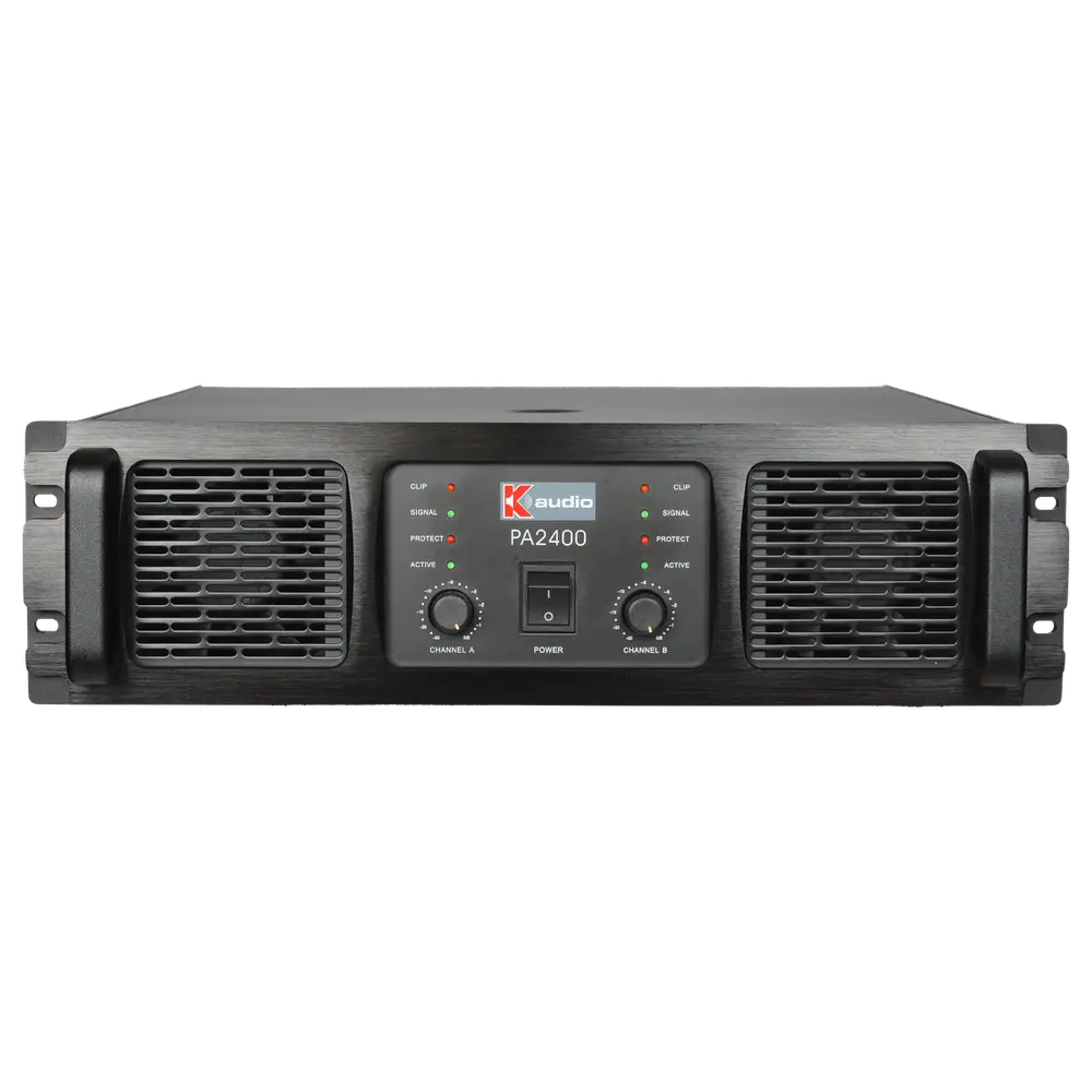 K-Audio Pro PA2400 amplifier front panel meters